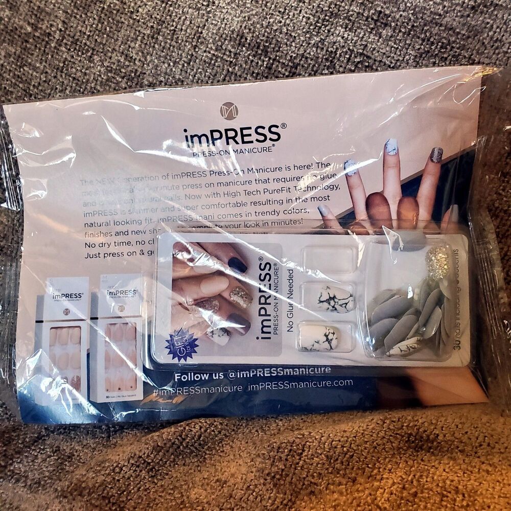 Impress Press On Nail Manicure 30 Nails With 6 Accents Sample Pack Unopened